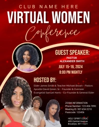Red Maximalist Virtual Women's Conference  Fl Flyer (US Letter) template