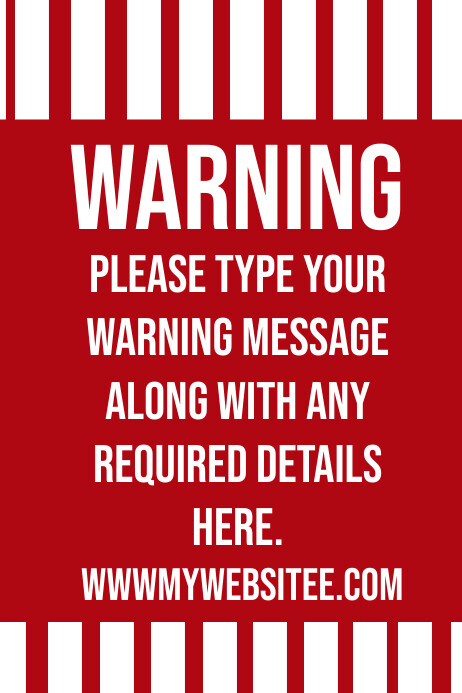 Red Maximalist Warning Sign For Any Purpose P Poster template