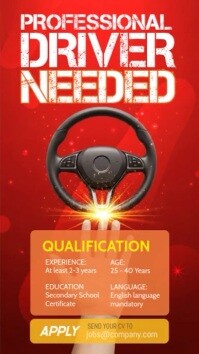 Red Maximalist We Are Hiring Driver Instagram Story template