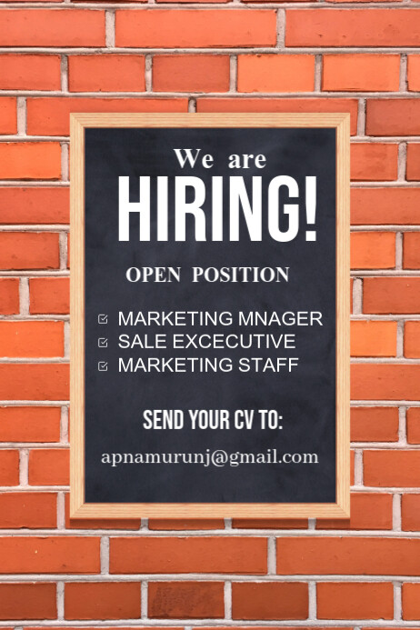Red Maximalist We Are Hiring Flyers  Poster template