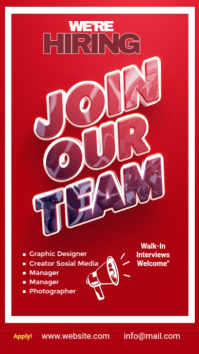 Red Maximalist We Are Hiring Instagram Story template