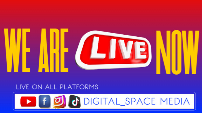 Red Maximalist We Are Live Digital Display (16:9) template