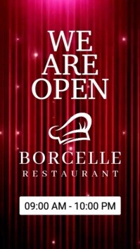 Red Maximalist We Are Open Instagram Story template