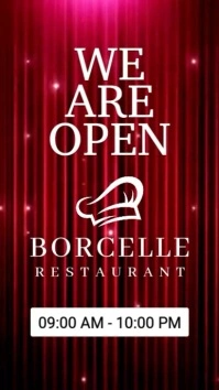 Red Maximalist We Are Open Instagram Story template