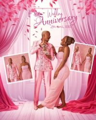 Red Maximalist Wedding Anniversary Celebration  Instagram Portrait template