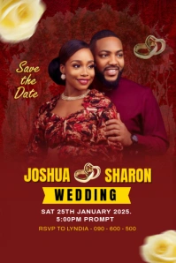 Red Maximalist Wedding Flyer  Pinterest Graphic template