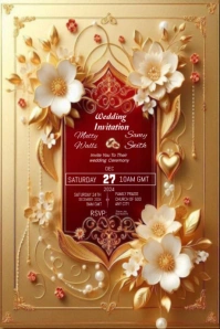 Red Maximalist Wedding Invitations Template  Tumblr Graphic Ihluzo le-Tumblr