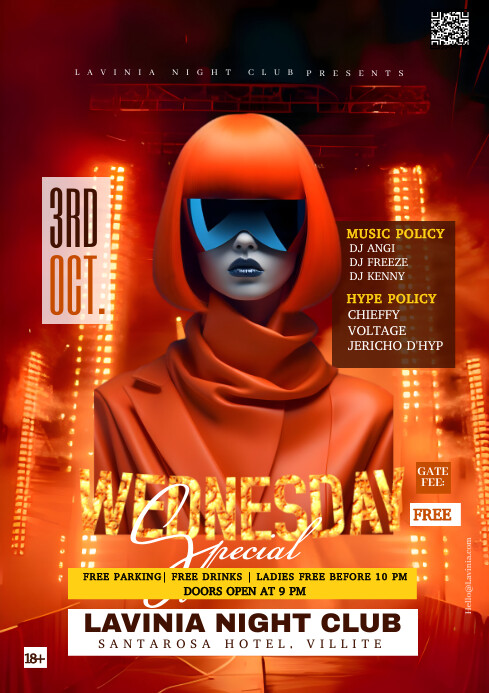 Red Maximalist Wednesday Special Party  A4 template