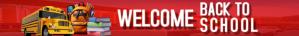 Red Maximalist Welcome Back To School Leaderboard template