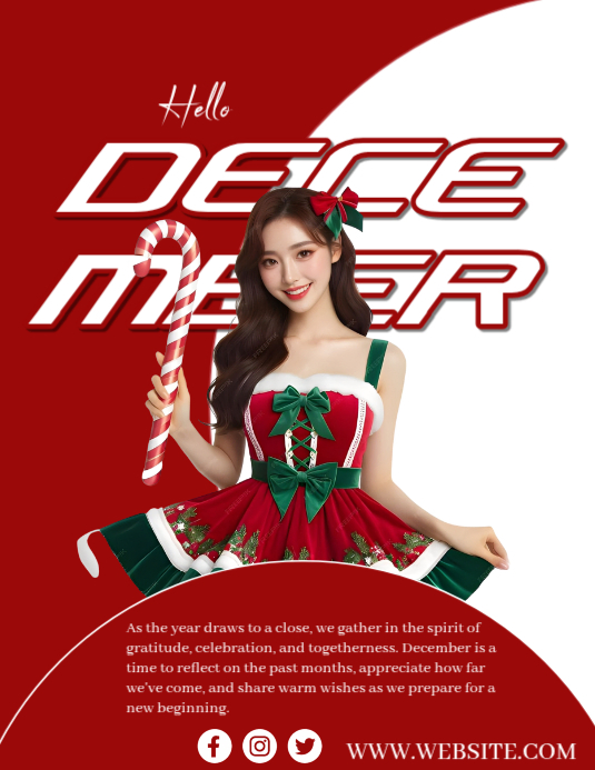 Red December Celebration Flyers Template | PosterMyWall
