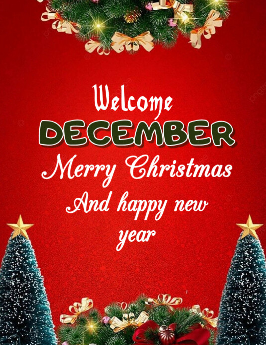 Copy of Red Maximalist Welcome December And Merry Christmas Flyer (us ...
