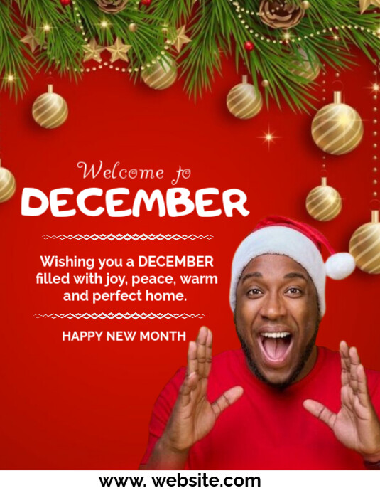 Red December Welcome Flyers Template | PosterMyWall