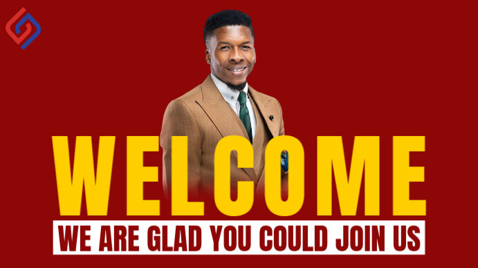 Red Maximalist Welcome Youtube Thumbnail template