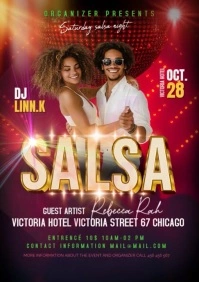 Red Maximalist White Gold And Red A4 template