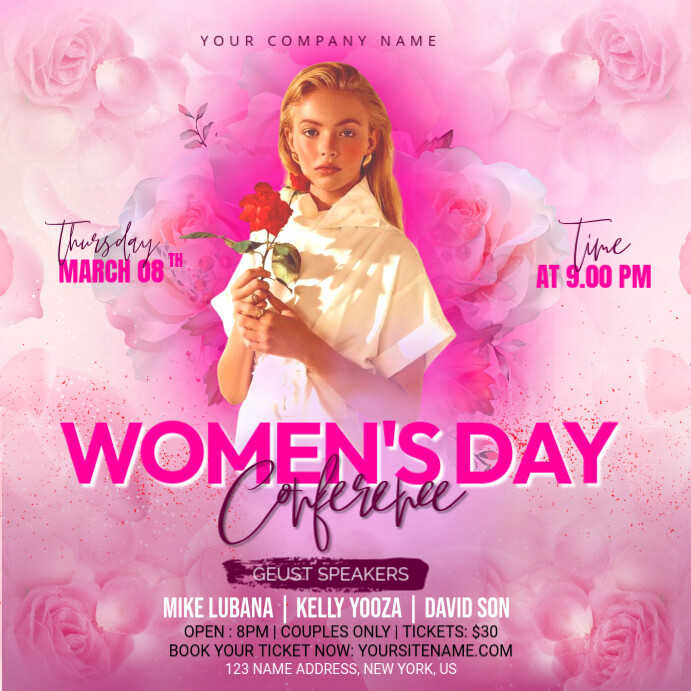 Copy of Red Maximalist Women's Day Instagram Post | PosterMyWall