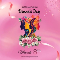 Red Maximalist Women's Day Square (1:1) template