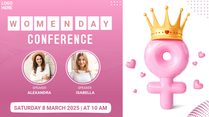Copy of Red Maximalist Women's Day Conference Digital Display (16:9 ...