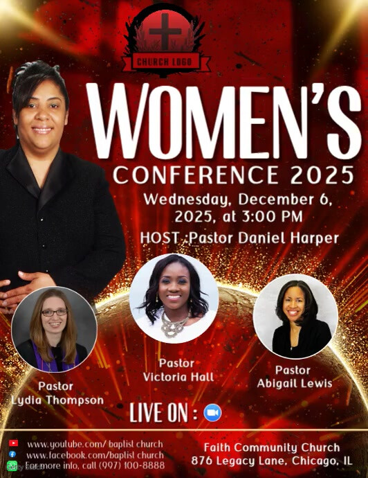 Red Maximalist Women Conference Flyer (us Letter) Template | PosterMyWall