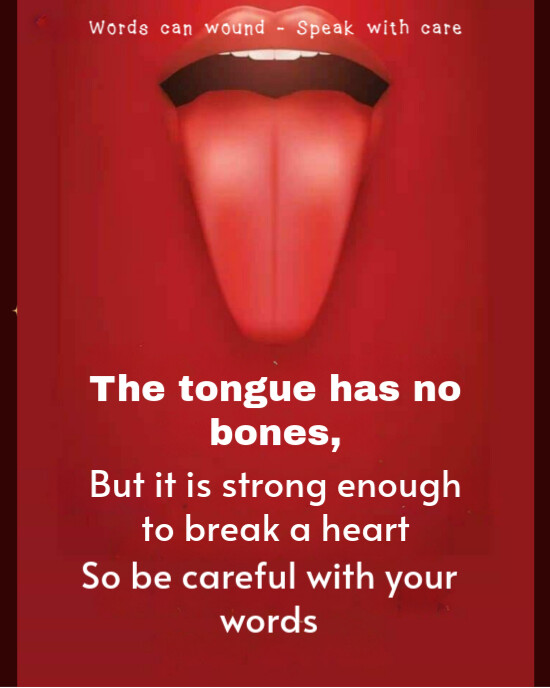 Red Maximalist Words Can Wound - Speak With Care Instagram Portrait template