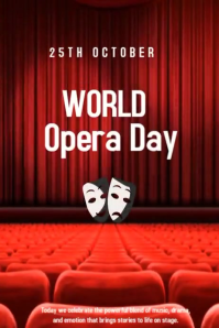 Red Maximalist World Opera Day Poster Plakat template