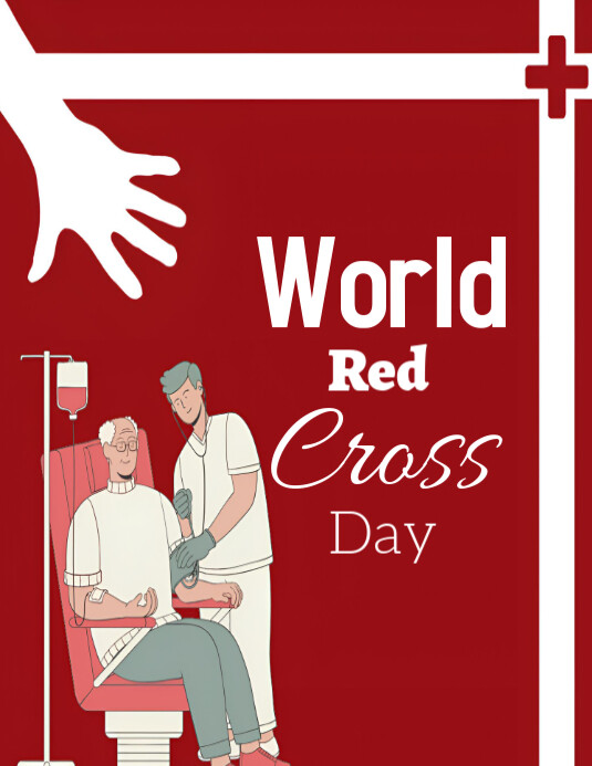 Red Maximalist World Red Cross Day  Flyer (us Letter) template