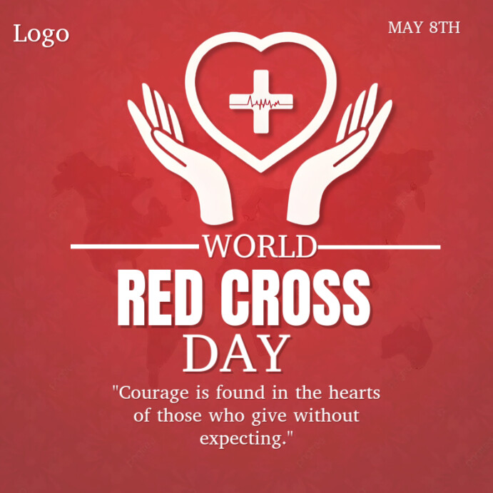 Red Maximalist World Red Cross Day Instagram Post template