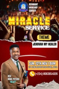 Red Miracle Service Poster Template