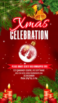 Red Maximalist Xmas Celebration Instagram Story template