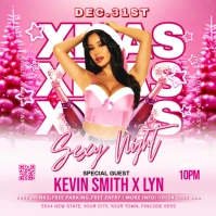 Red Maximalist Xmas Party Event Poster,christmas Party Flyer,christmas And New Year Party Template,x