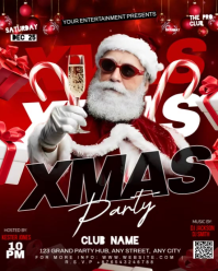 Red Maximalist Xmas Party  Instagram Portrait template