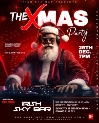 Red Maximalist Xmas Party Template  Instagram Portrait