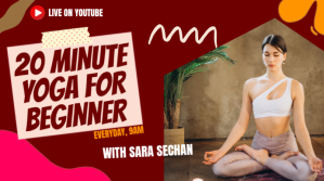 Red Maximalist Yoga Podcast Digital Display ( template
