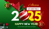 Red Maximaliste Happy New Year 2025 Tag template