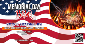 สีแดง Red  Memorial Day Bbq Party Gambar Bersama Fa Facebook Shared Image Template