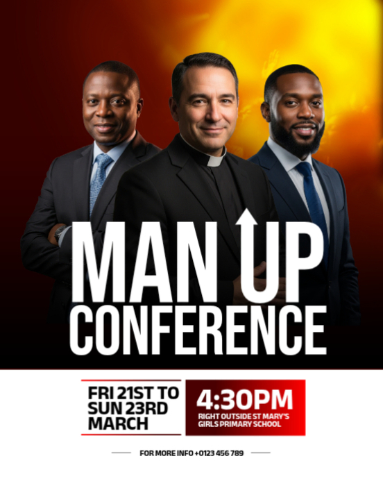 Red men's conference instagram portrait Template | PosterMyWall
