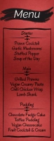 Red Menu Half Page Letter template
