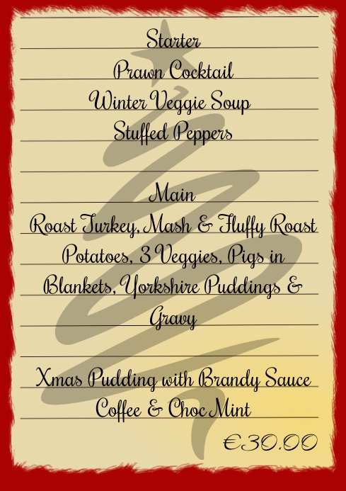 Red Menu A4 template