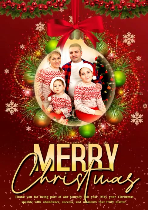 Red Merry Christmas A1 Template | PosterMyWall
