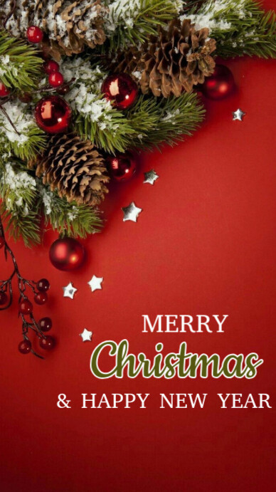 Copy of Red Merry Christmas And Happy New Year Digital Display (9:16 ...