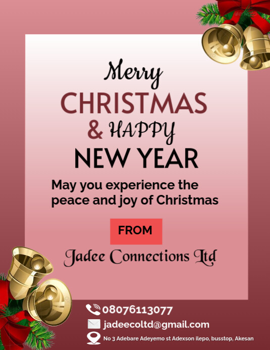 Red Merry Christmas And Happy New Year Flyer (us Letter) Template ...