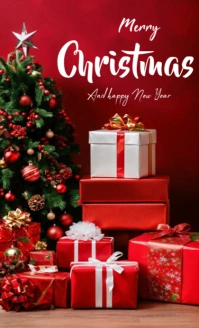 Red  Merry Christmas And Happy New Year  Us Legal template