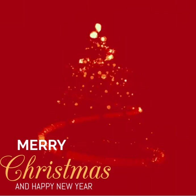 Red Merry Christmas And Happy New Year Video Instagram Post Template ...