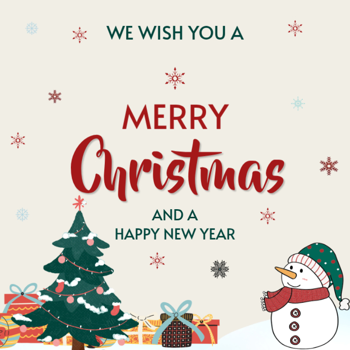 Red Merry Christmas and New Year Instagram Post 2025 Template ...