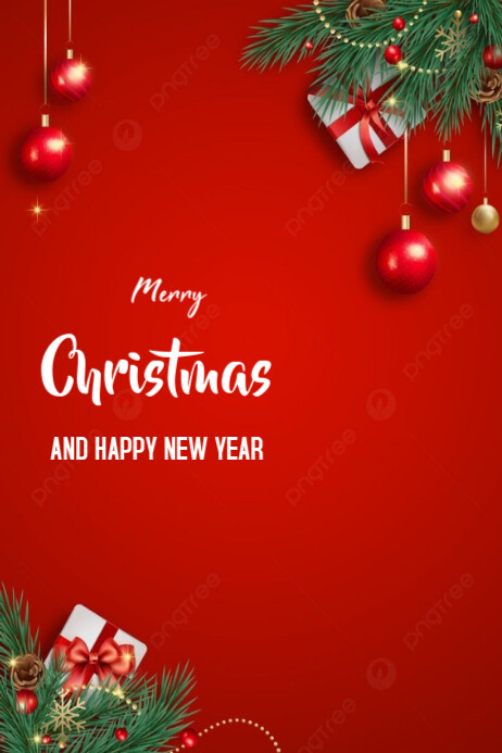 Copy of Red Merry Christmas And New Year Templates Online Greeting ...