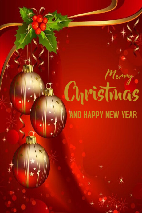 Copy of Red Merry Christmas And New Year Templates Online Greeting ...