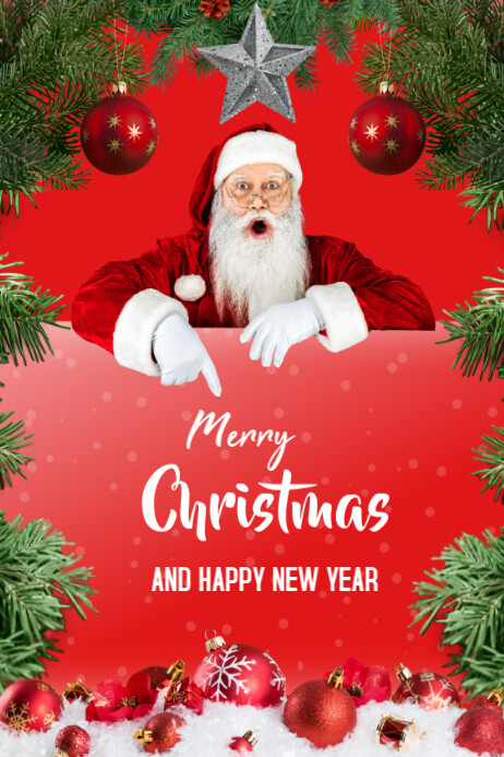 Copy of Red Merry Christmas And New Year Templates Online Greeting ...