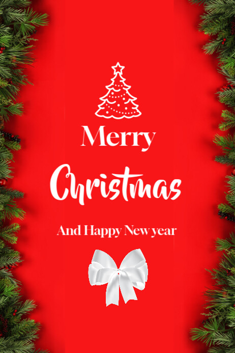 Copy of Red Merry Christmas And New Year Templates Online Greeting ...