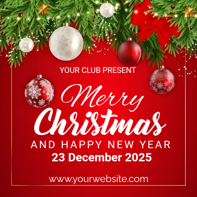 Red Merry Christmas Instagram Post Template | PosterMyWall