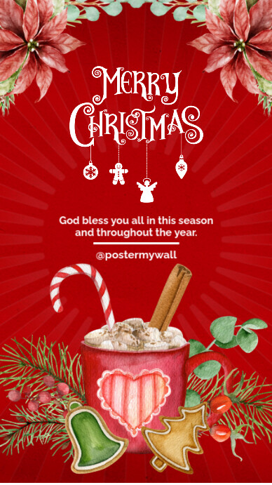 Plantilla de Red Merry Christmas Instagram Story | PosterMyWall