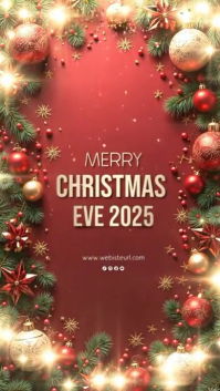 Red  Merry Christmas Instagram Story template